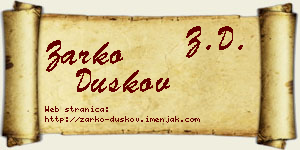 Žarko Duškov vizit kartica